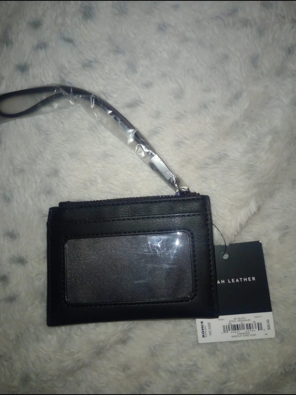 Simply Vera Vera Wang Black Vegan Leather Wristlet Card Holder